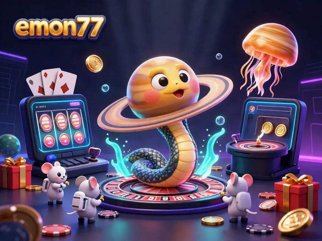 Engage with thrilling gambling action at emon77 as adorable astronaut mice bet on cosmic roulette.