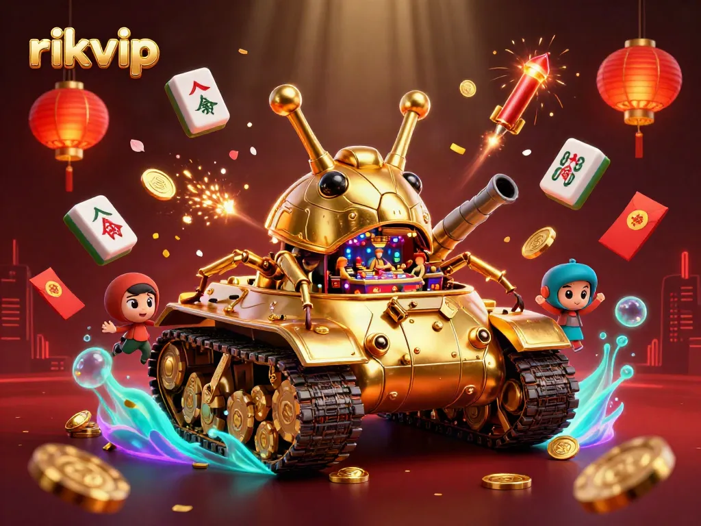 Experience vibrant gaming action at rikvip with a golden beetle tank casino bursting with festive elements!