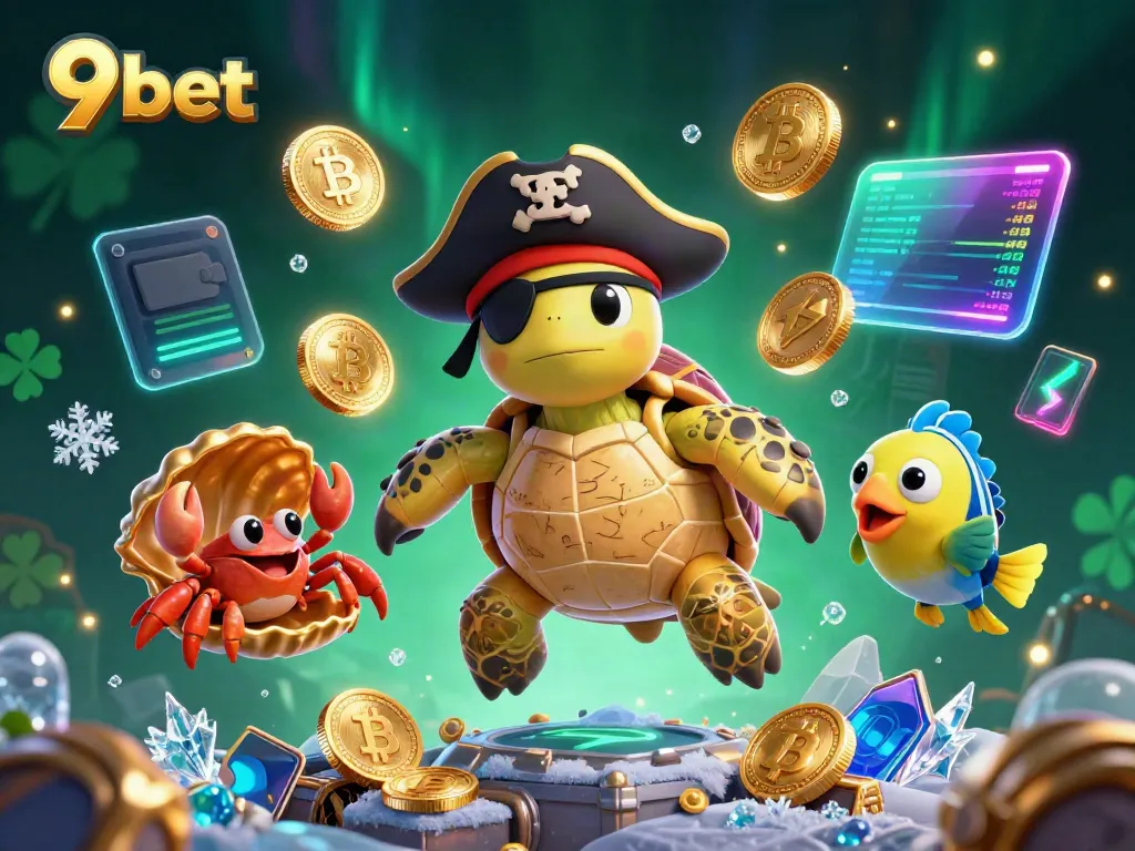 Engage in thrilling gameplay at 9bet with a pirate-themed casino adventure featuring vibrant cryptocurrency elements.