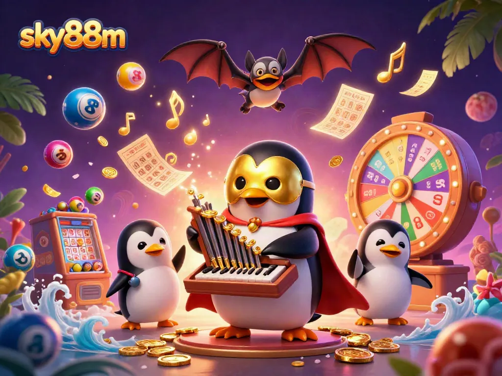 Players enjoy thrilling games with sky88m in a vibrant casino scene filled with excitement and winning opportunities.