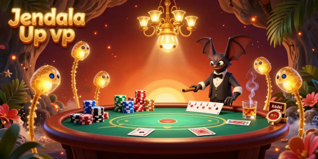 Experience a vibrant cave casino illuminated by glowworms, showcasing Jendela Upvc with lively poker elements.