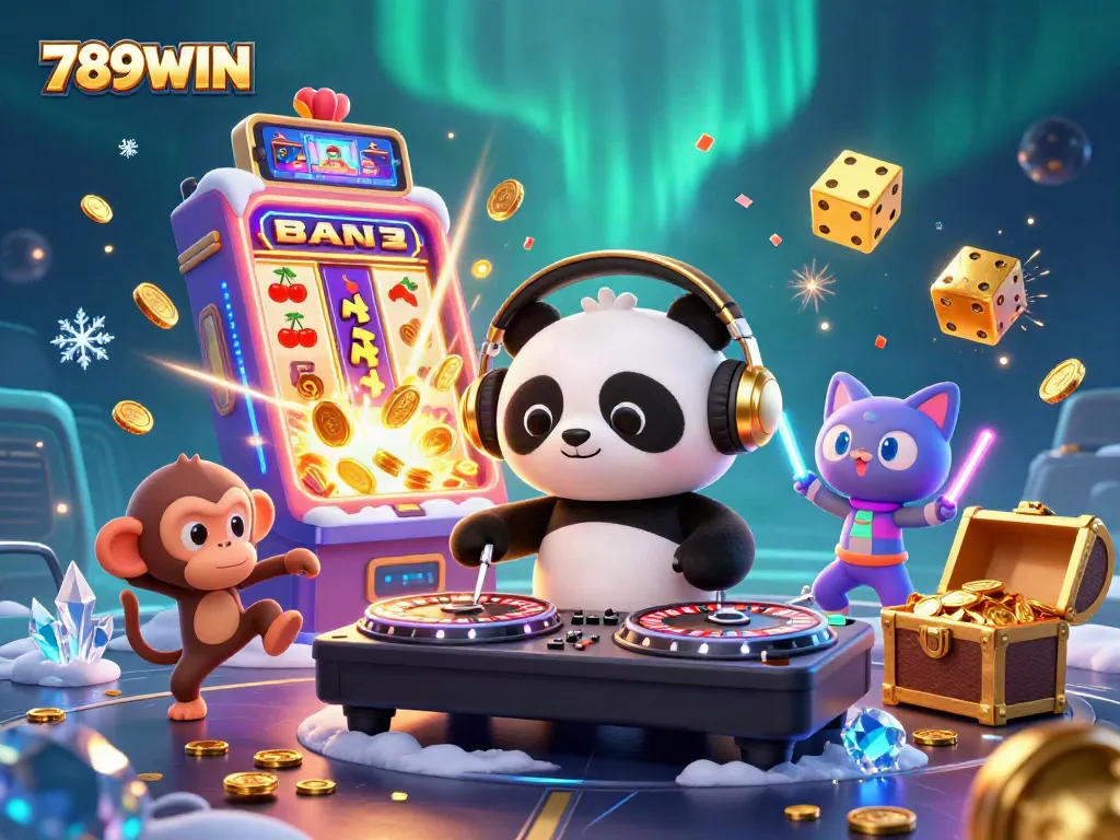 Experience thrilling wins at 789WIN with vibrant 3D casino illustration showcasing online gaming excitement.