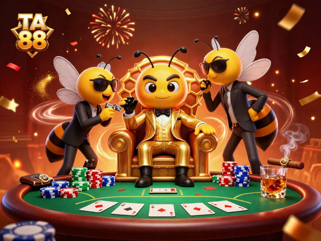 Experience TA 88's thrilling gameplay with a dynamic gambling scene featuring vibrant characters and rich details.
