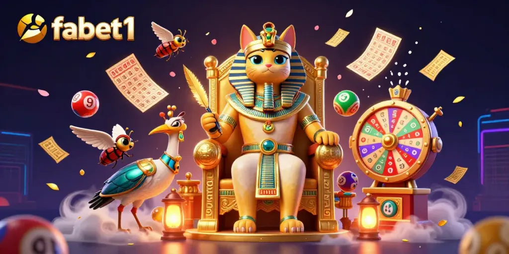 Engage in exciting games at fabet1 with a vibrant casino scene featuring dynamic characters and elements.