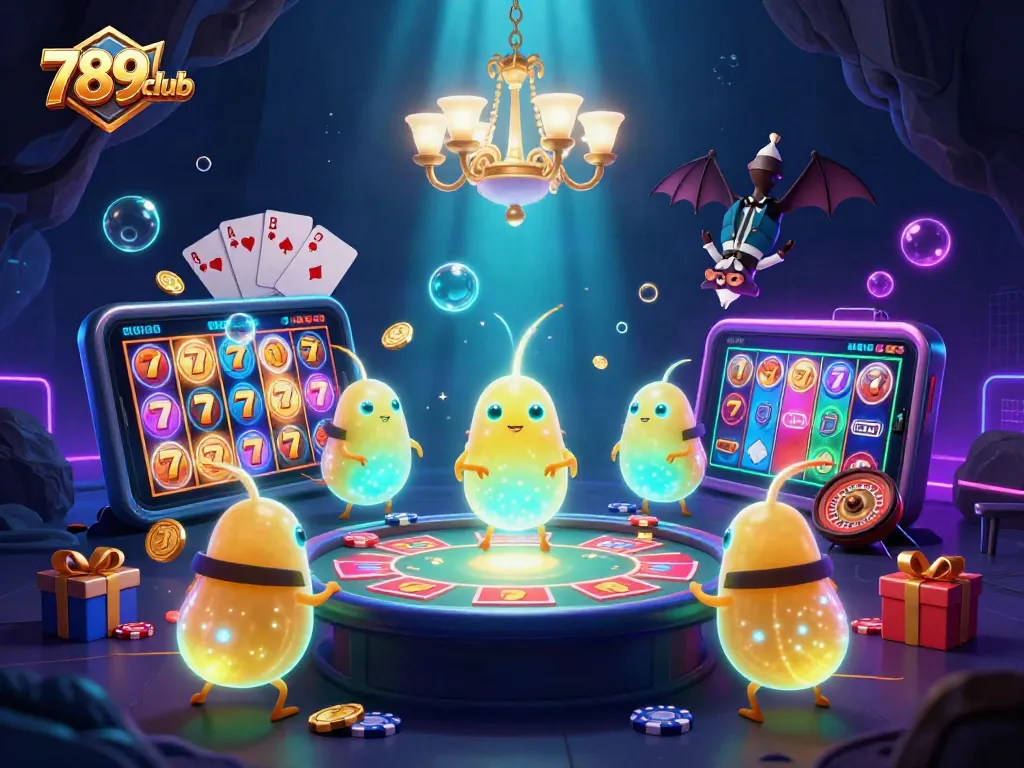 Engage with 789club's vibrant casino scene featuring glowworms illuminating unique gaming experiences.
