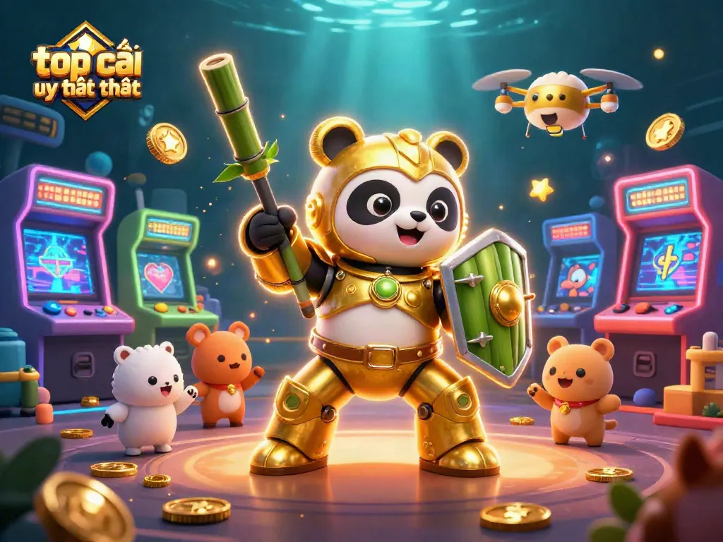 Experience top nhà cái uy tín nhất with exciting gaming action in a vibrant 3D casino illustration.