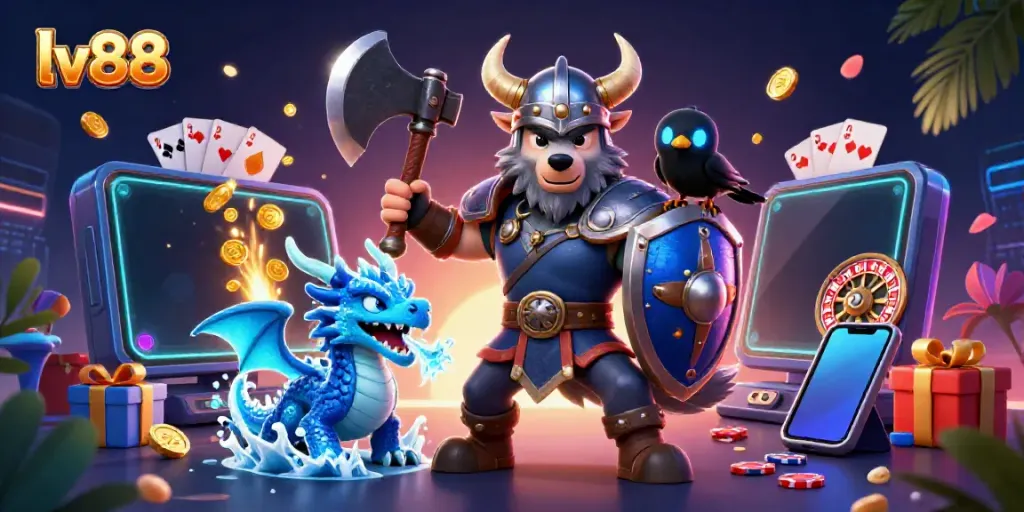 Experience thrilling gameplay with the Viking warrior in an lv88 casino adventure.