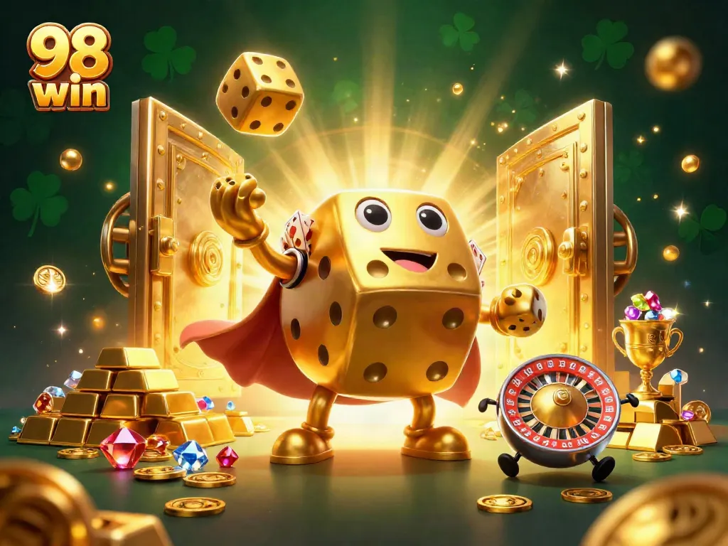 Roll winning dice and experience the thrill of 98 win with golden treasures and casino excitement.