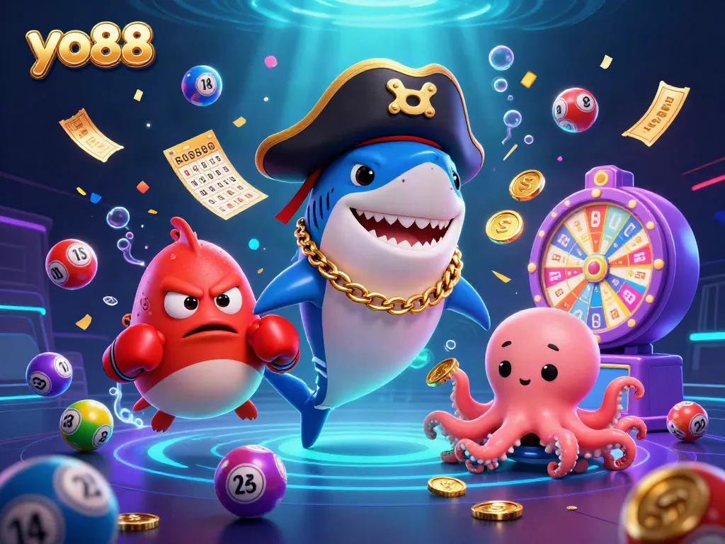 Experience thrilling gameplay at yo88 with vibrant characters and dynamic casino elements illustrating a fun atmosphere.
