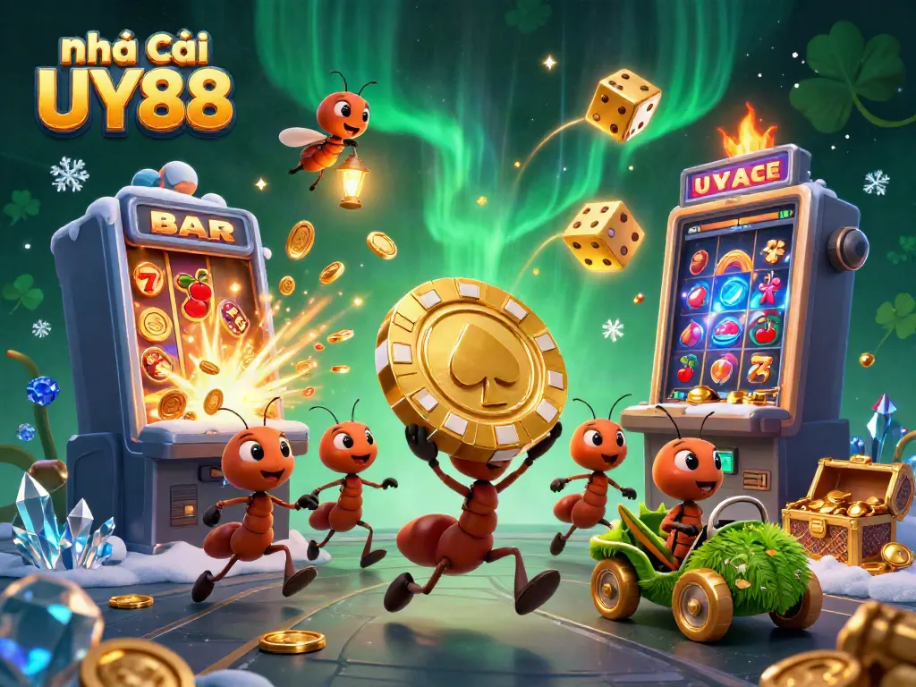 Engaging scene of Nhà cái UY88 leaders planning a heist, showcasing vibrant casino themes and excitement.