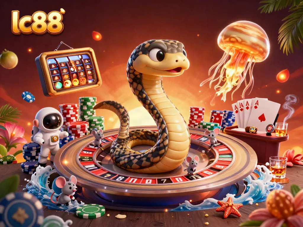 Engage with the unique lc88 gaming experience featuring cosmic elements and vibrant casino symbols.