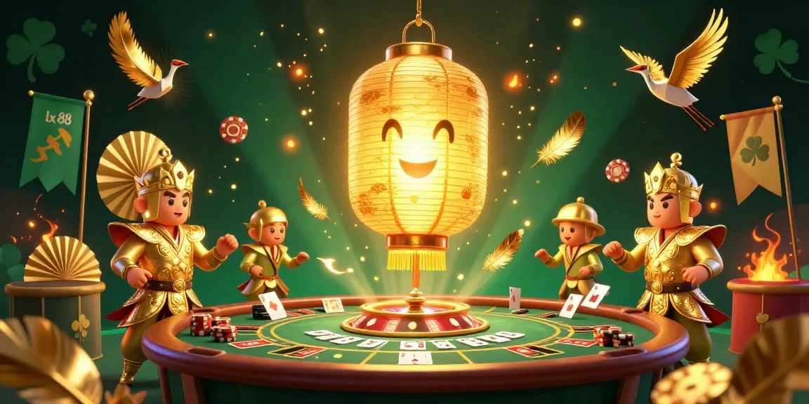 Experience the vibrant live gaming atmosphere at lx 88 with a 3D casino illustration showcasing unique characters and rich details.