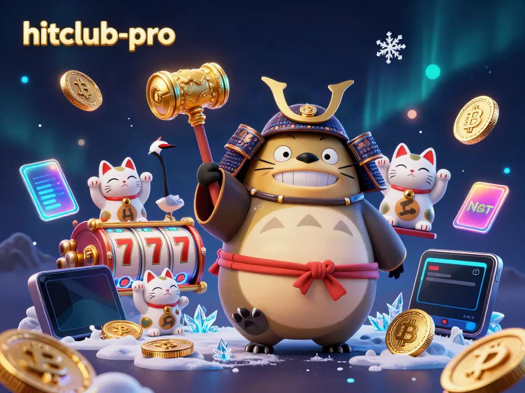 Experience gaming excitement at hitclub-pro with vibrant crypto-themed casino illustration.