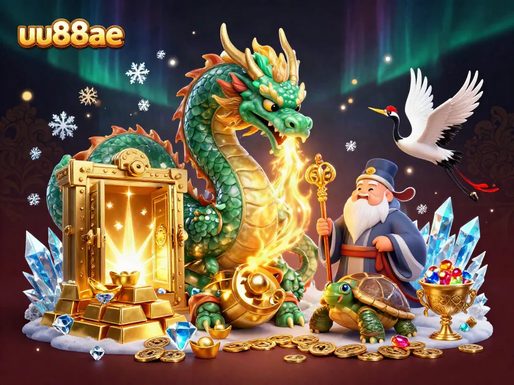 Experience the thrills of uu88ae with a vibrant illustration of gaming characters and treasures.