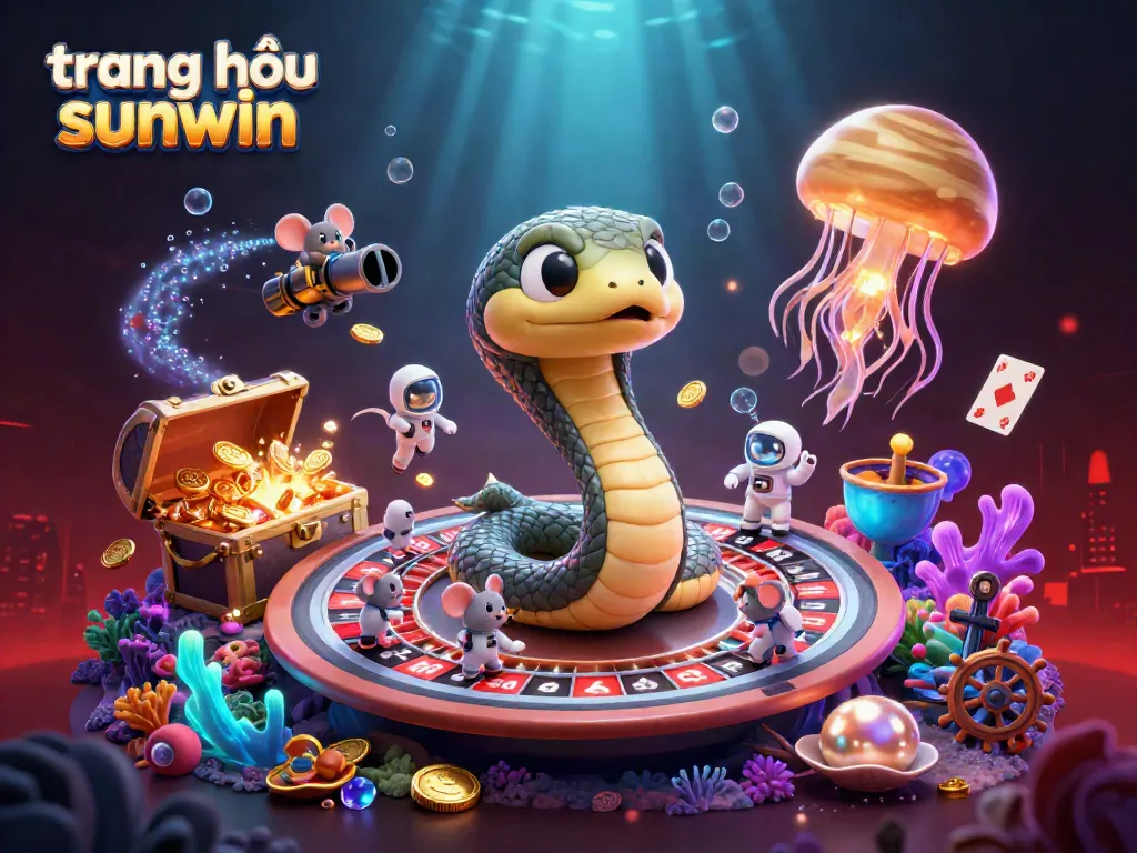 This vibrant scene showcases astronaut mice betting on the Saturn roulette wheel, embodying the essence of trang chủ sunwin gaming.