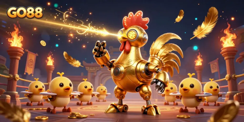 Engage in thrilling gameplay with GO88’s vibrant gaming scene featuring dynamic characters and rich casino elements.