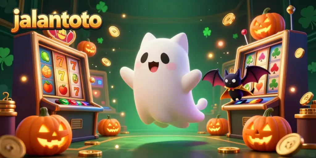 Experience thrilling wins with jalantoto in this vibrant casino scene filled with lively characters and dazzling elements.