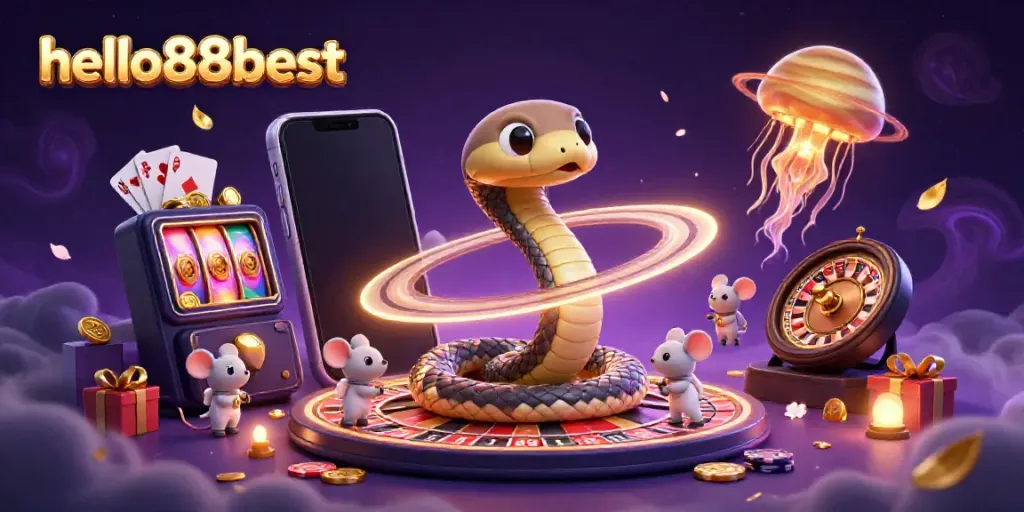 Experience the thrill of winning at hello88best with a cosmic casino scene featuring vibrant characters and dynamic gameplay.