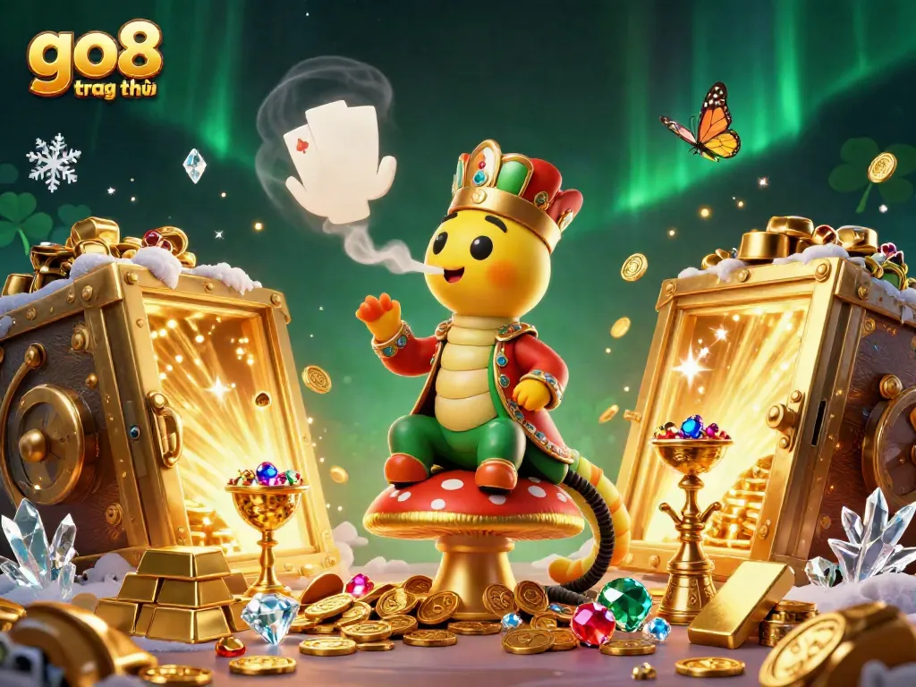 Experience thrilling gameplay with go8 trang chủ in this vibrant casino-themed 3D illustration.